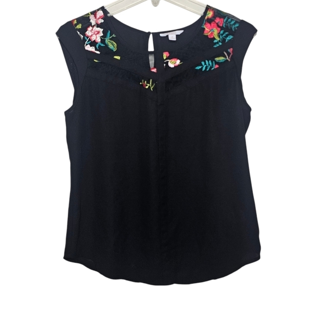 Candies Floral Sheer Shoulder Tank Top Size Medium